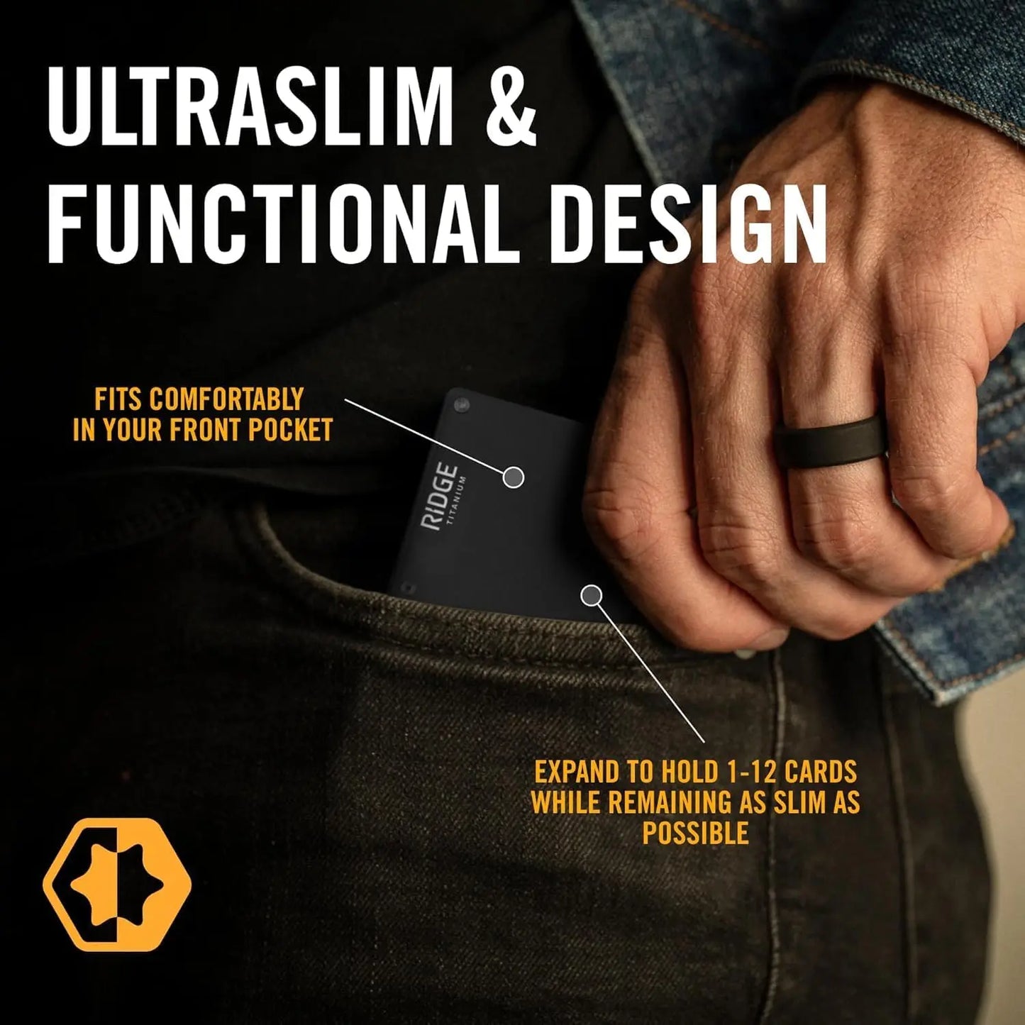 The Ridge Credit Card Holder Black Luxury Aluminum Metal Minimalist Purse RFID Blocking Id Card Holder