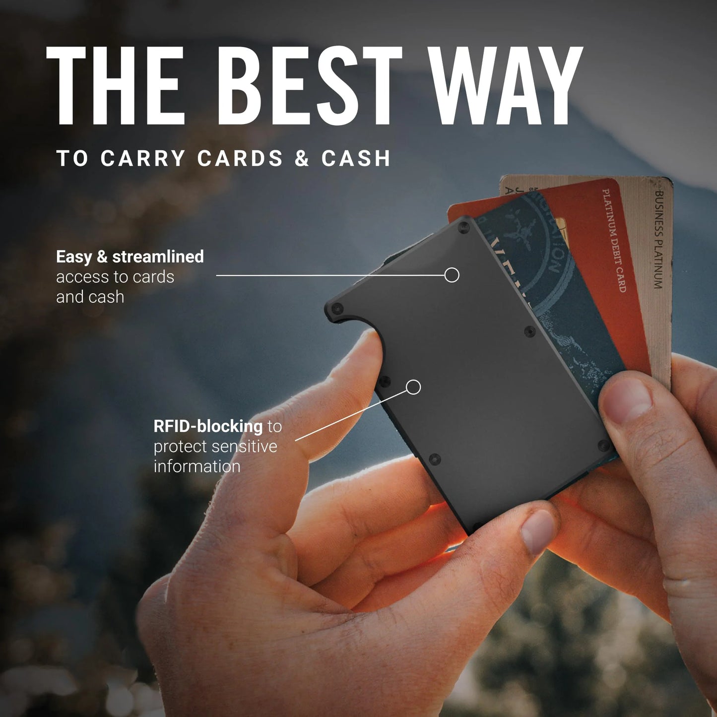 Ridge Wallet for Men - Slim Minimalist Compact Wallet and Card Holder, RFID Protected Front Pocket Wallets for Men